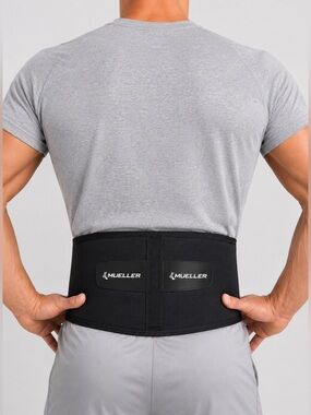 Mueller Adjustable Lower Back Support Brace Lumbar Compression Belt Black